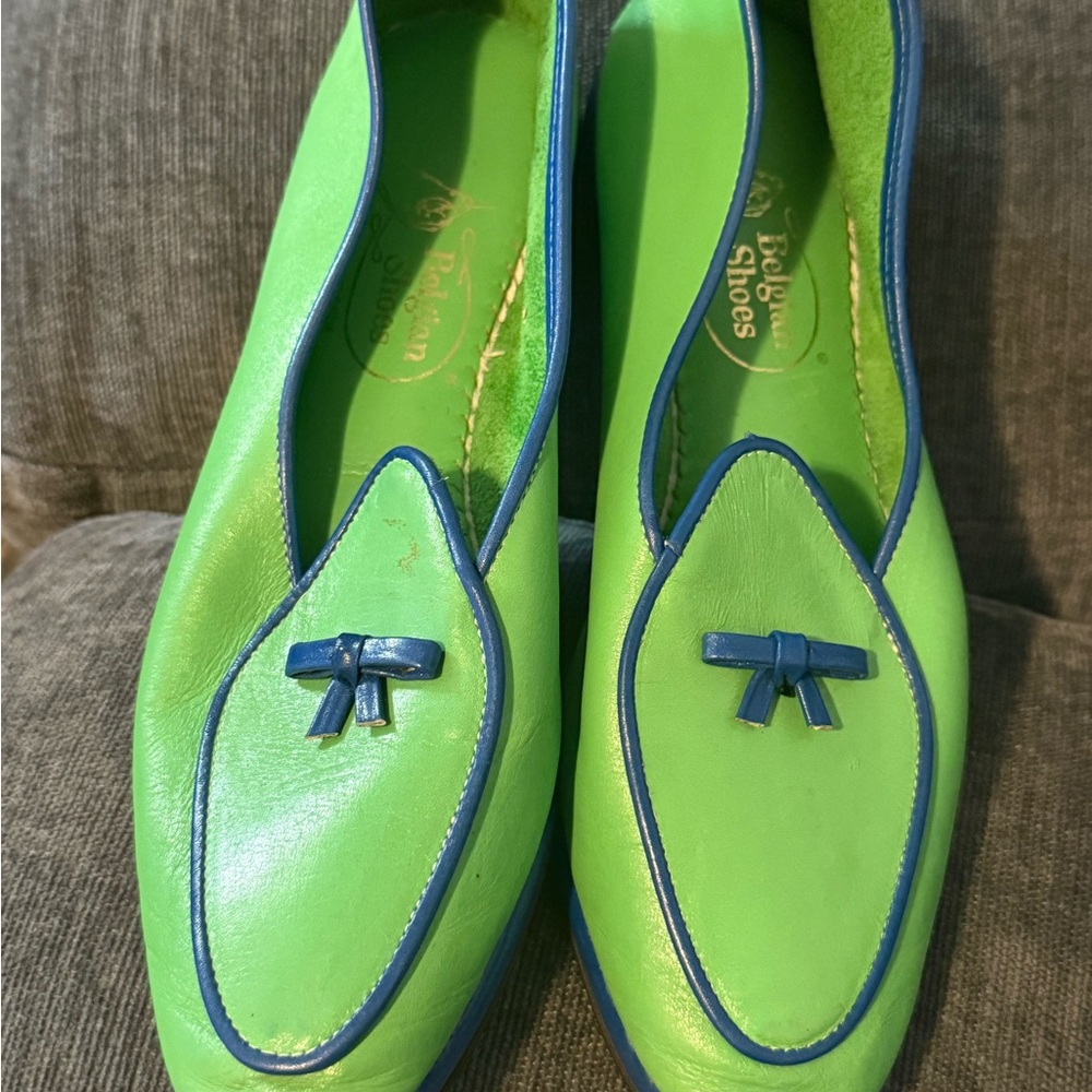 Elegant Green and Blue Women's Loafers